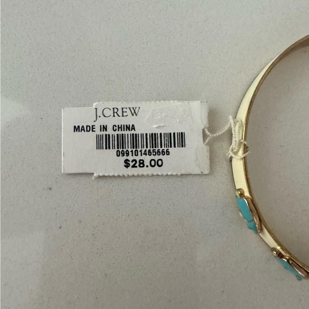J.Crew J. Crew Blue Fish and Ivory Enamel Gold Tone Bangle Bracelet Size ONE SIZE - 4 Thumbnail
