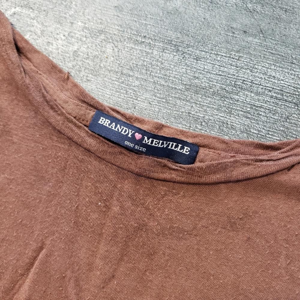 Designer Chocolate Basic Distressed BM Short Sleeve Size ONE SIZE - 3 Thumbnail