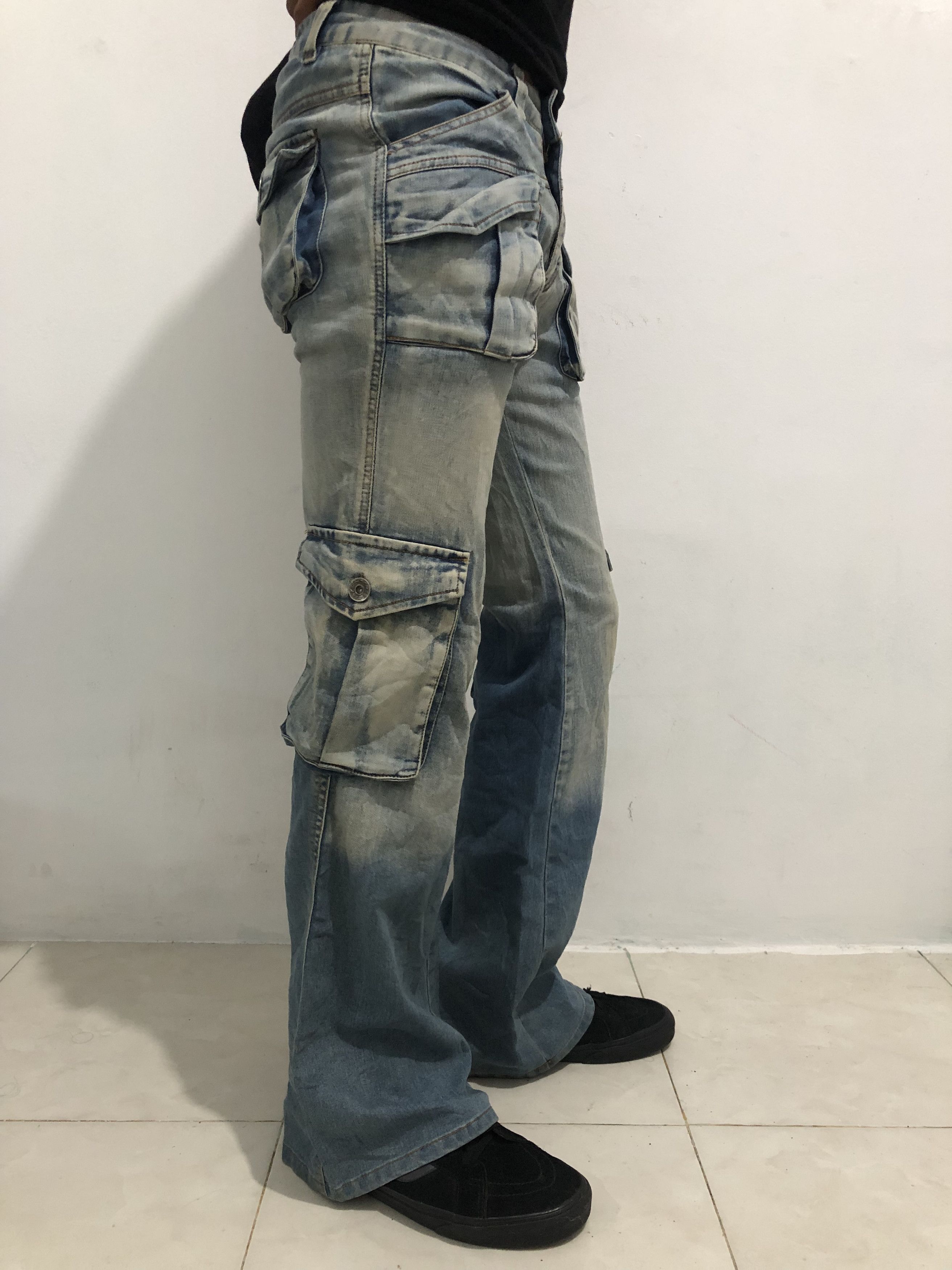 If Six Was Nine Japanese Flared cargo Denim Size US 29 - 7 Thumbnail