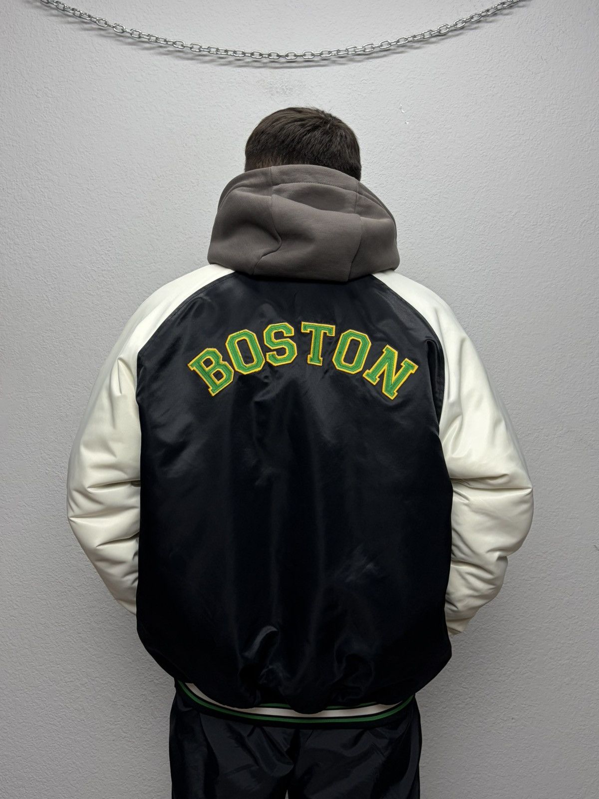 Vintage Champion x NBA Boston Celtics Varsity Satin Bombers