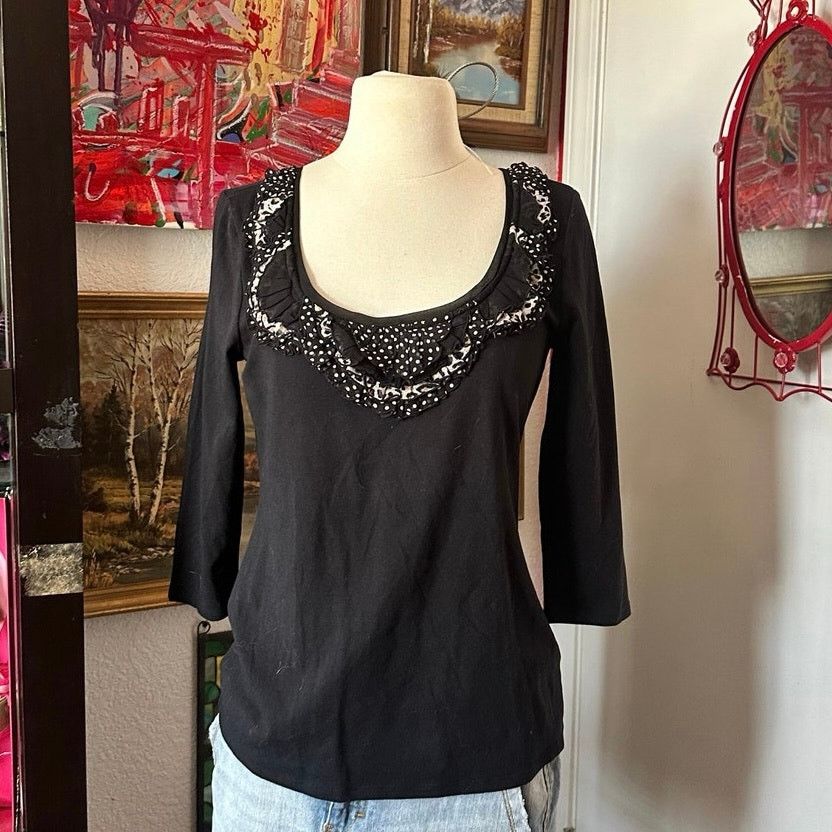 White House Black Market white house black market black long sleeve shirt Size S / US 4 / IT 40 - 1 Thumbnail