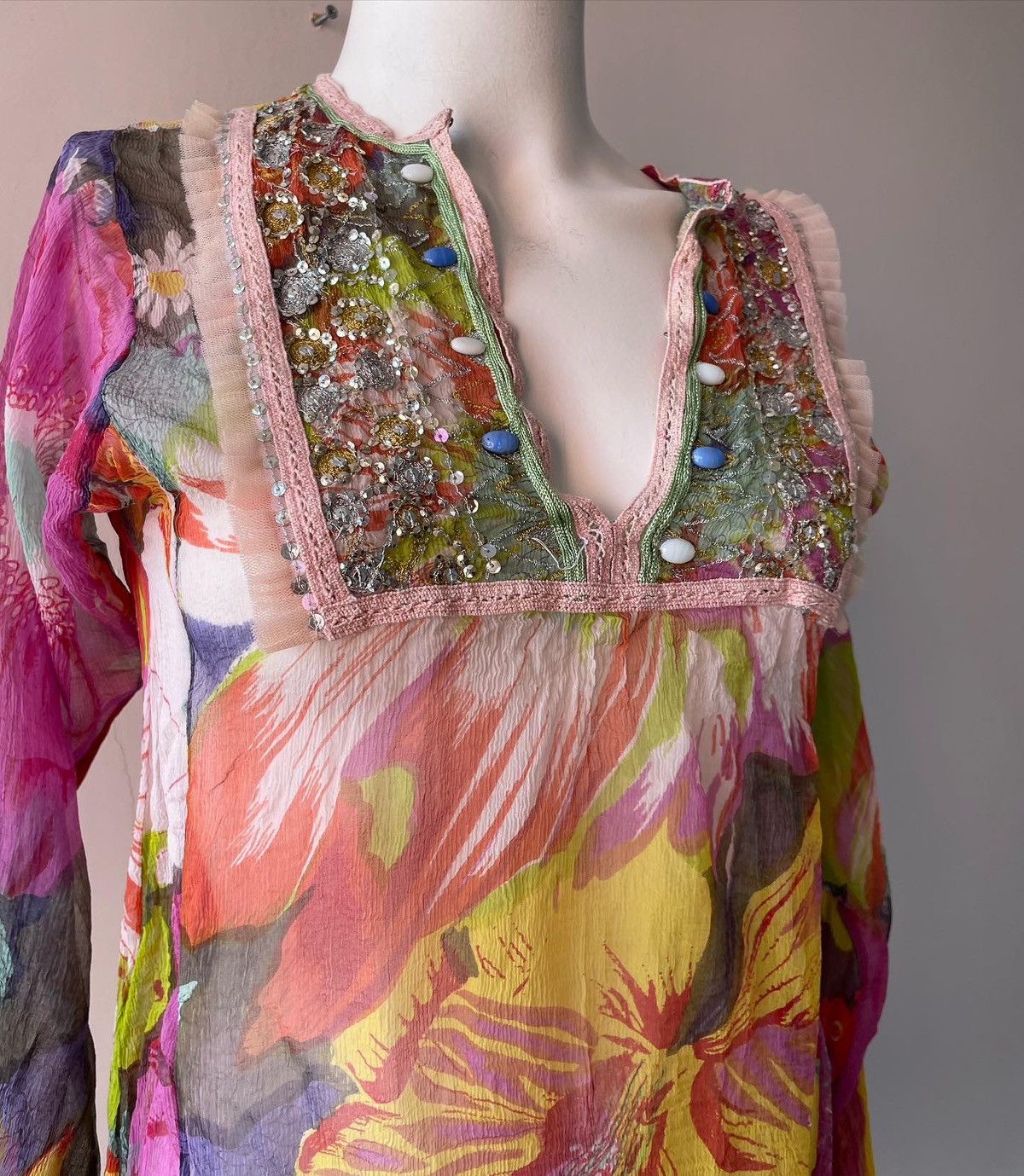 Vintage Y2k silk blouse Size M / US 6-8 / IT 42-44 - 2 Thumbnail