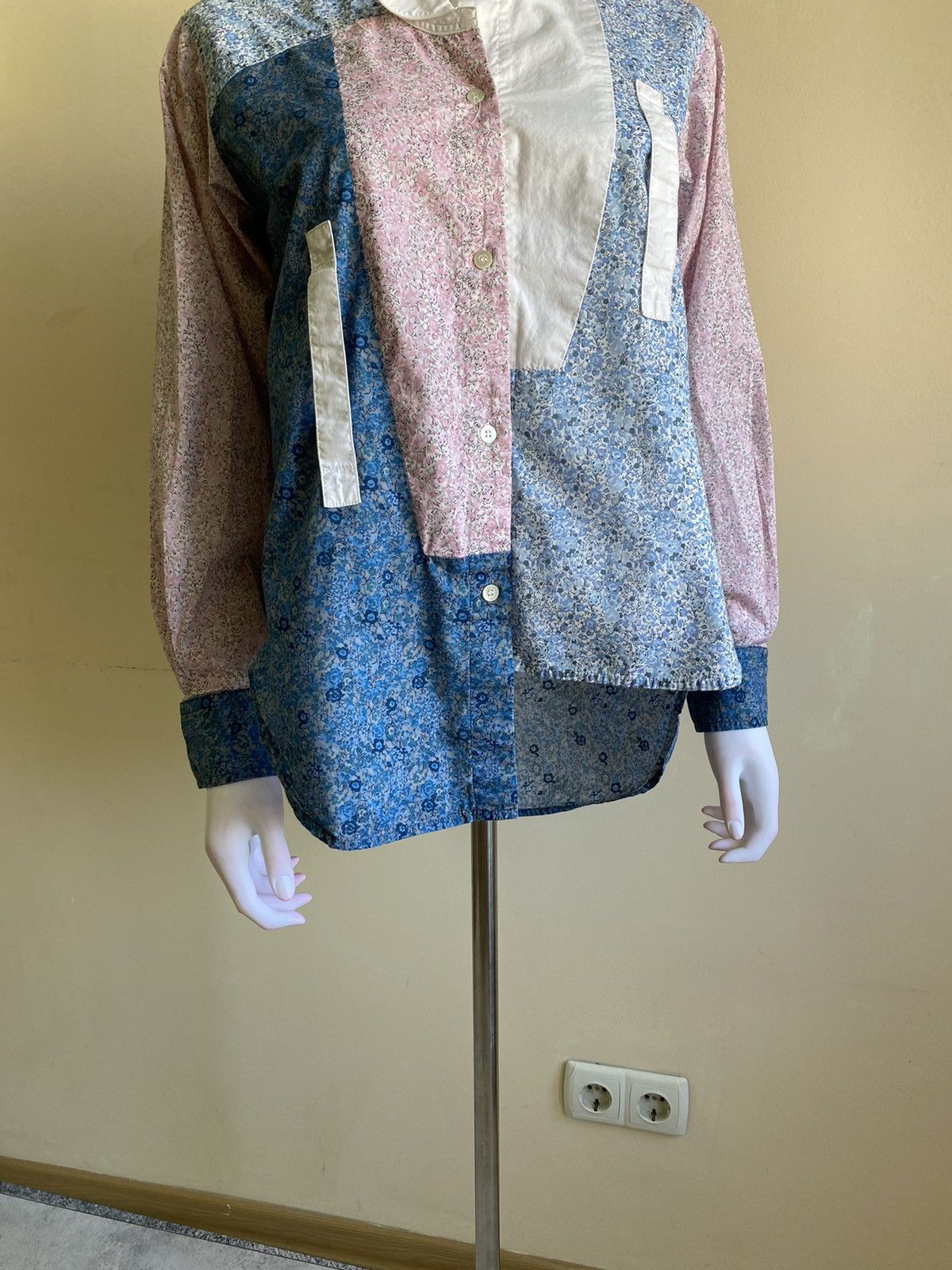 Loewe Loewe Multicolor Asymmetrical Button Up Patchwork Shirt Size XS / US 0-2 / IT 36-38 - 8 Thumbnail