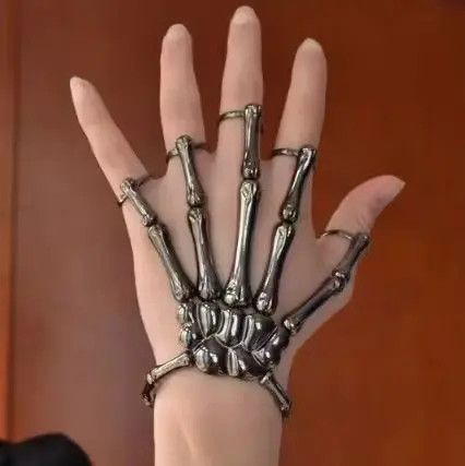 Vintage Hand Skull Skeleton Bracelet Size ONE SIZE - 1 Thumbnail