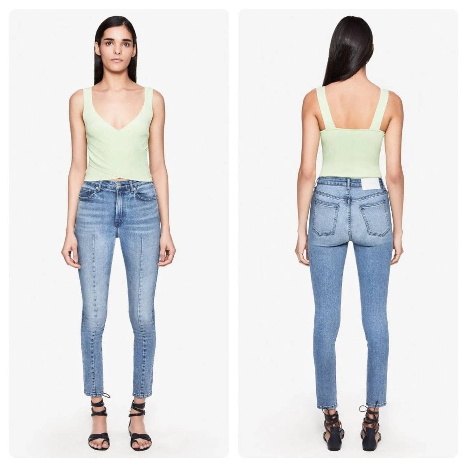 image of New Jonathan Simkhai Jensen Darted Jean In Blasted in Blue, Women's (Size 28)