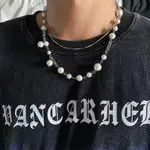 Jewelry × Vintage Fashion Pearl Stitching Couple Necklace Size ONE SIZE - 3 Thumbnail