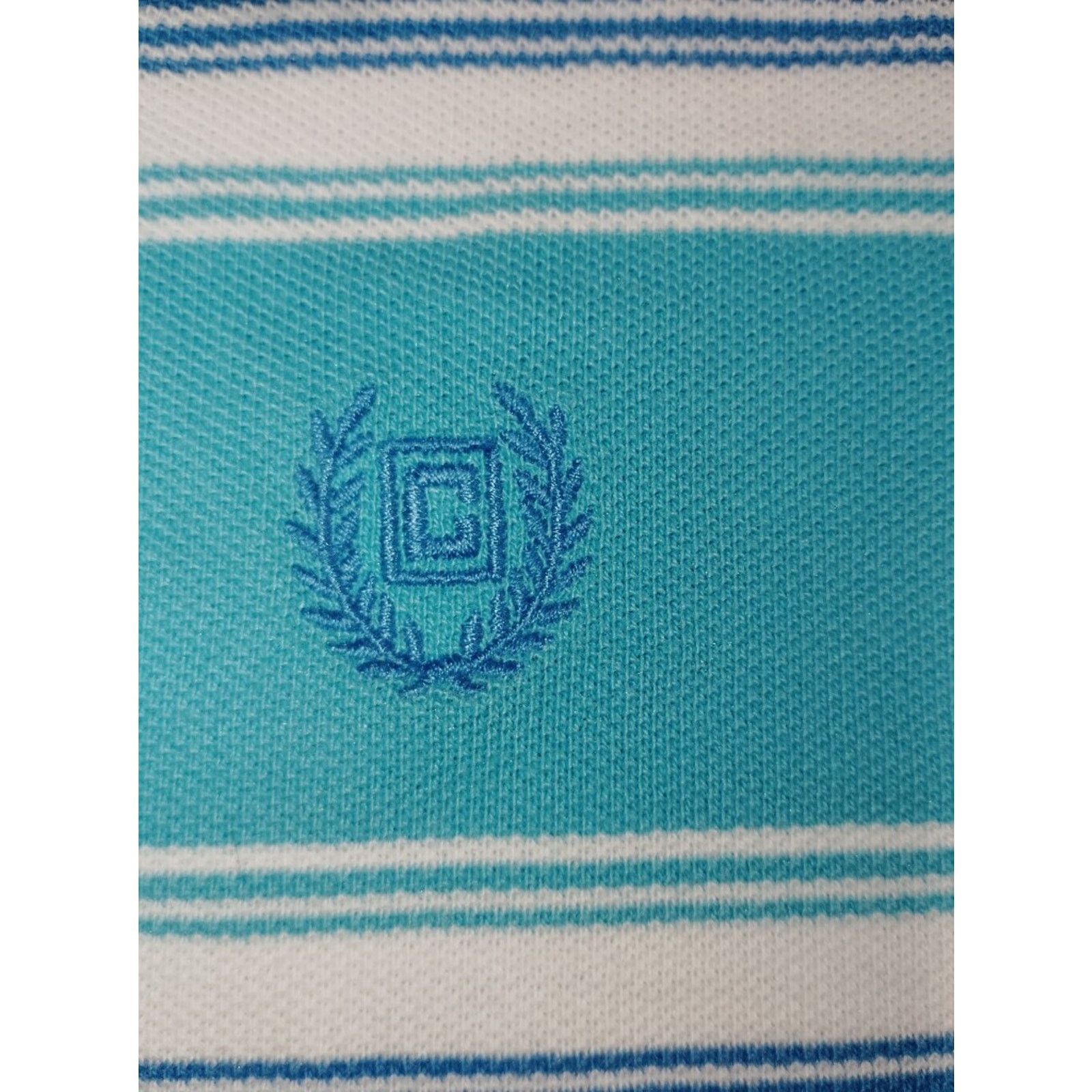 Chaps Chaps Boys' Turquoise and White Striped Polo Size L / US 10 / IT 46 - 3 Thumbnail