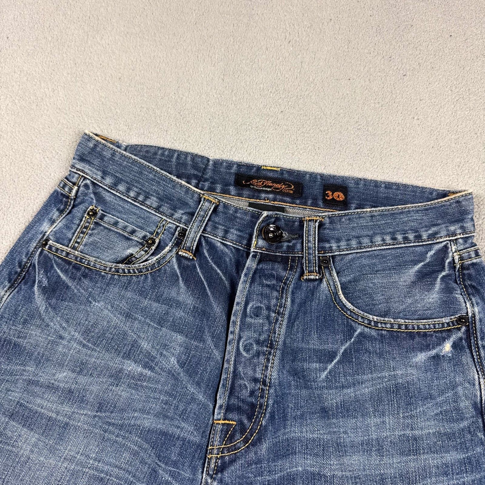 Ed Hardy Ed Hardy Vintage Denim Shorts 30 Blue Cut Off Raw Hem Y2K Size US 30 / EU 46 - 6 Thumbnail