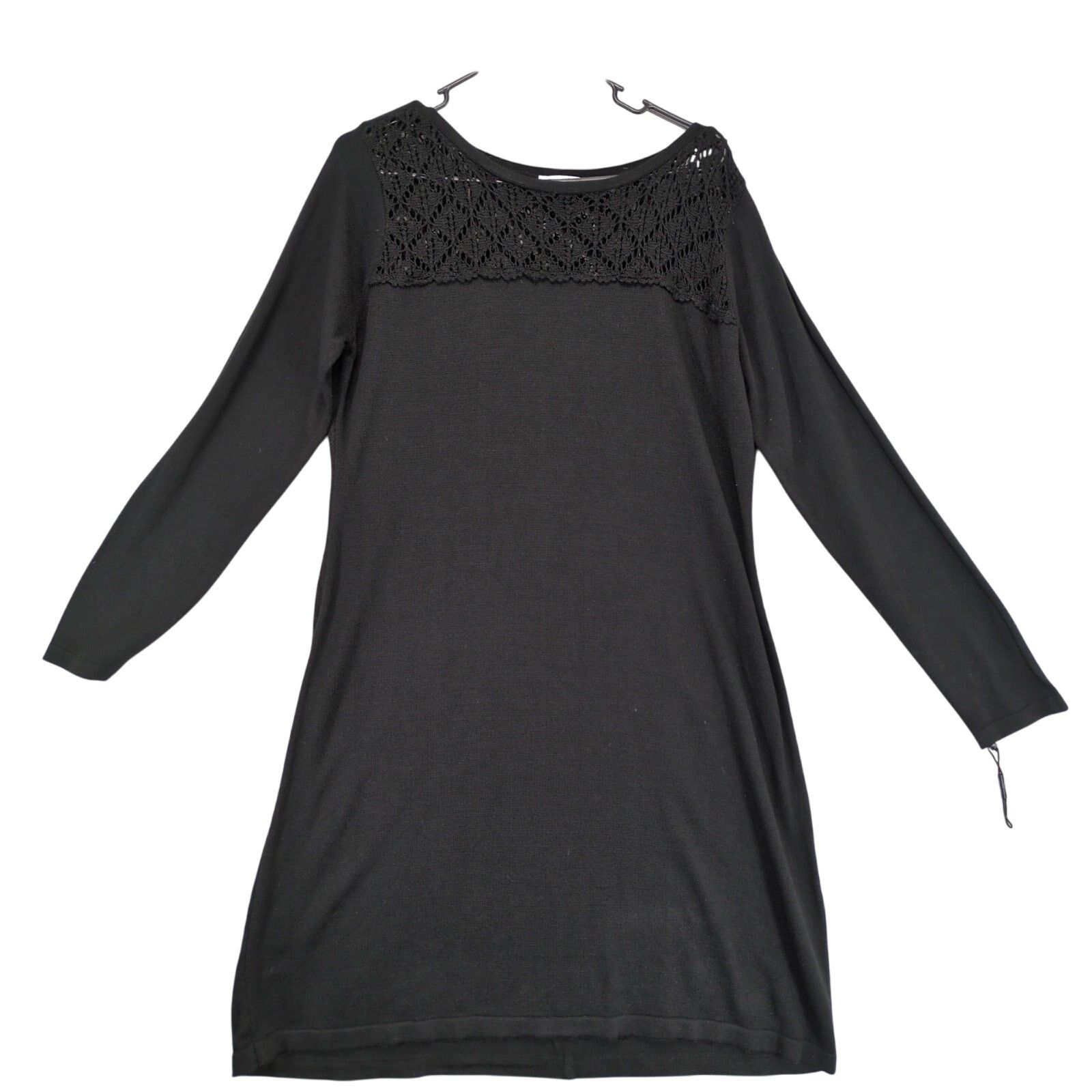 Calvin Klein Calvin Klein Women's XL Black Knit Crochet Detail Midi Dress Size XL / US 12-14 / IT 48-50 - 1 Thumbnail