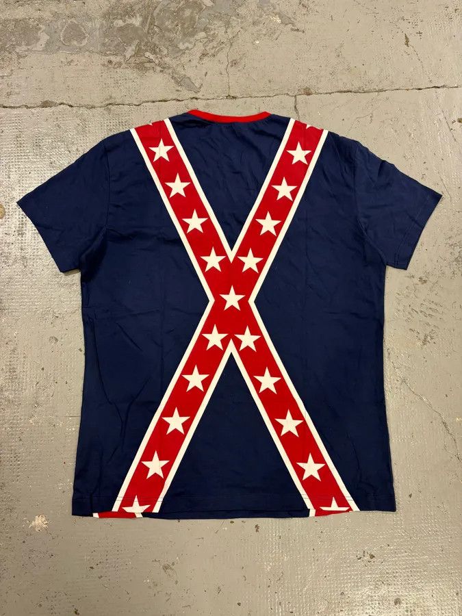 Moschino 2010s Moschino Navy Cross Stars Flag T-Shirt Size US L / EU 52-54 / 3 - 6 Thumbnail