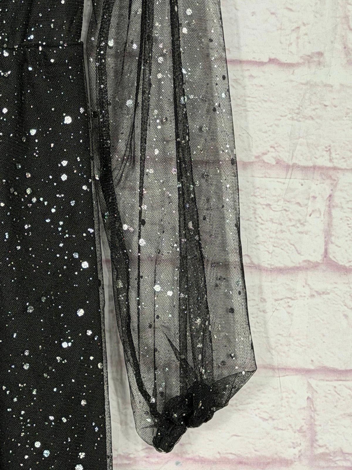 Other Black Glitter Mesh Long Sleeve Large Dress Size L / US 10 / IT 46 - 3 Thumbnail