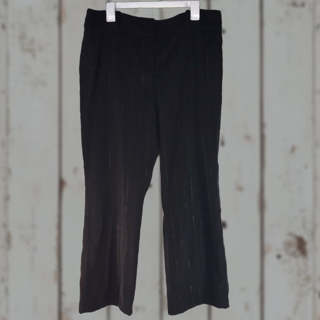 Vintage VINTAGE Attention Black Striped Wide Leg Dress Pants Womens Size 14 Business Casual Size 36" / US 14 / IT 50 - 1 Thumbnail
