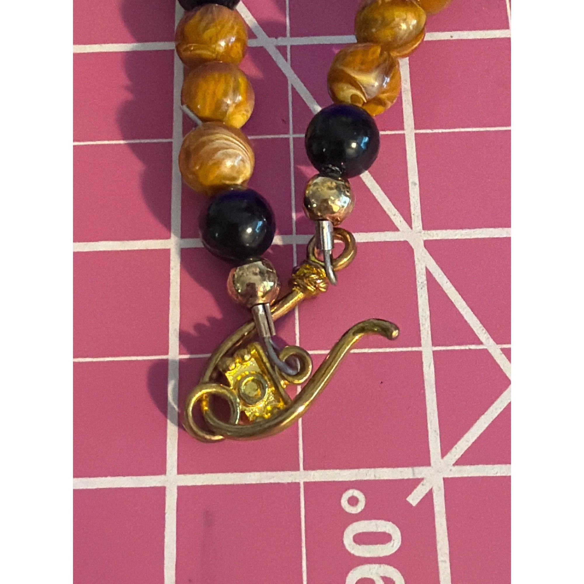 Other Vintage Glass Quartz Agate Bead Necklace Mosaic Pendant Carv Size ONE SIZE - 6 Thumbnail