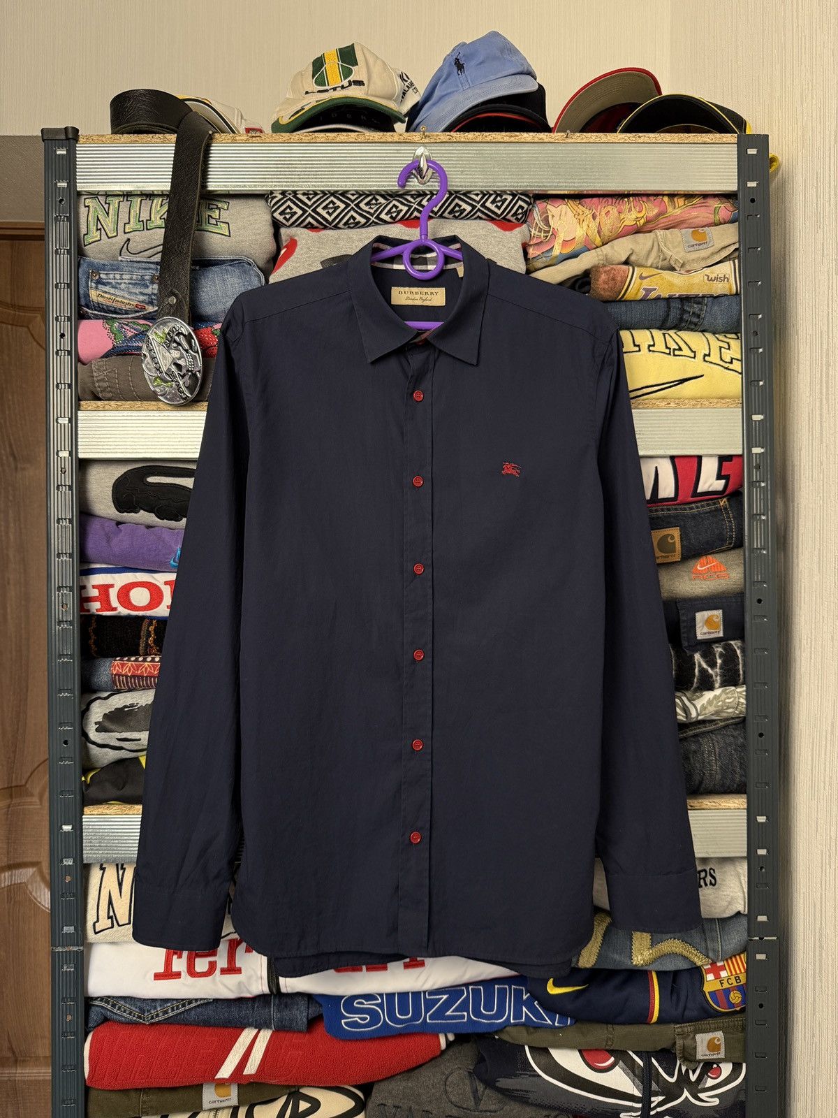 Burberry Vintage Burberry Shirt Red Nova Check Size US M / EU 48-50 / 2 - 2 Thumbnail