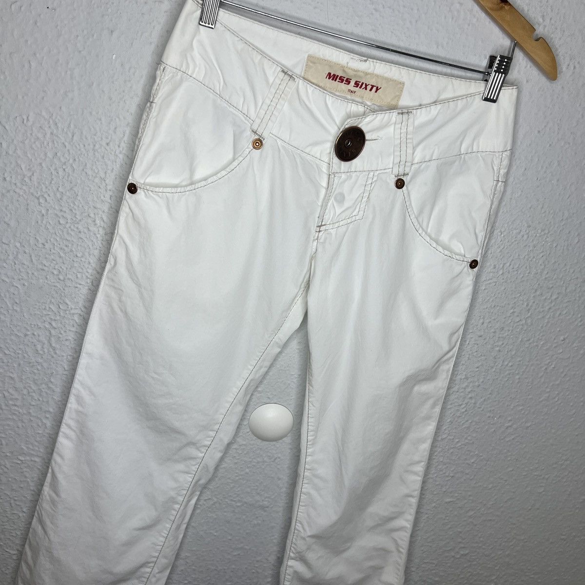 Miss Sixty × Vintage Miss Sixty Parachute Pants Trousers White Size 27" / US 4 / IT 40 - 4 Thumbnail