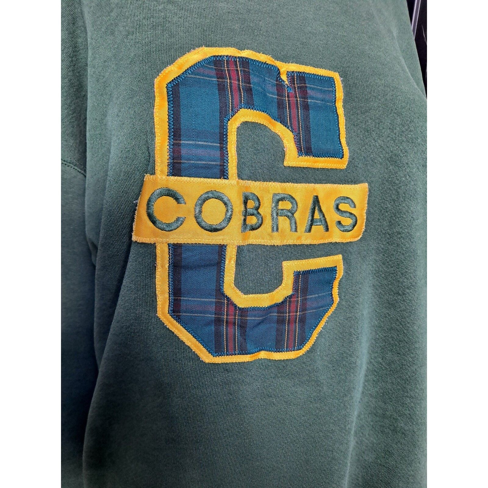 Jerzees Jerzees Vintage Cobras Sweatshirt Plaid Letter Crew Neck Pul Size US L / EU 52-54 / 3 - 2 Thumbnail