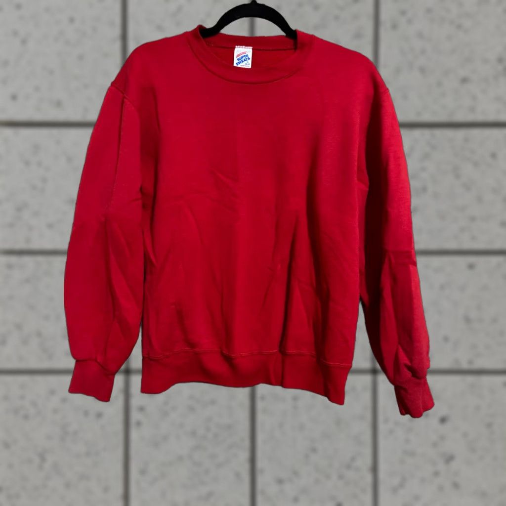 Jerzees VINTAGE JERZEES Sweatshirt Red M USA Super Sweats Blank Pullover Men Medium Size US M / EU 48-50 / 2 - 1 Thumbnail