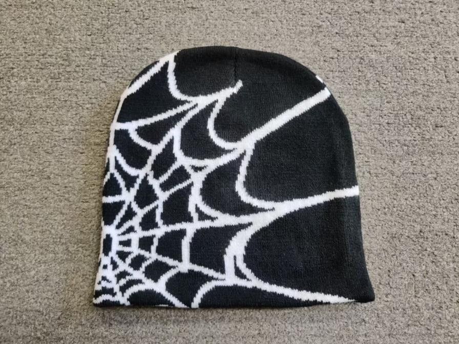 Japanese Brand Spider Web No Cuff Knit Skully Beanie Hat Black Size ONE SIZE - 2 Thumbnail