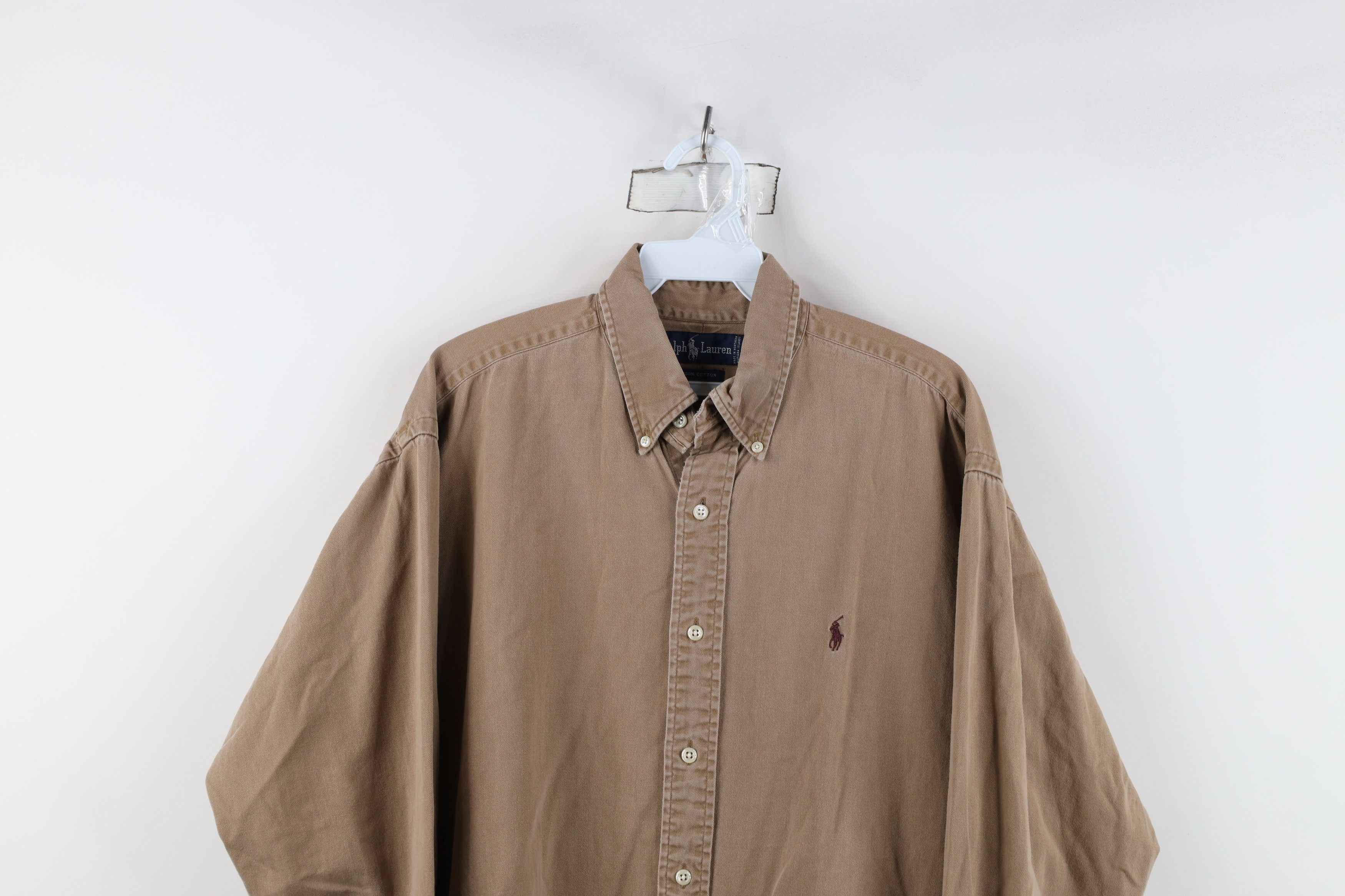 Ralph Lauren Vintage 90s Ralph Lauren Collared Button Down Shirt Brown Size US M / EU 48-50 / 2 - 2 Thumbnail