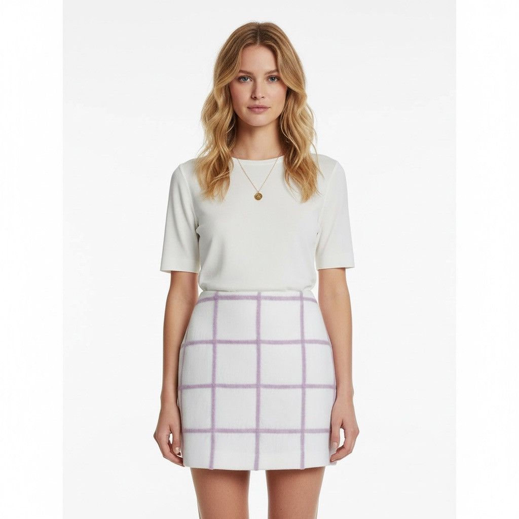 3.1 Phillip Lim 3.1 Phillip Lim Fuzzy Grid Skirt – Angora Blend Size 28" / US 6 / IT 42 - 1 Thumbnail