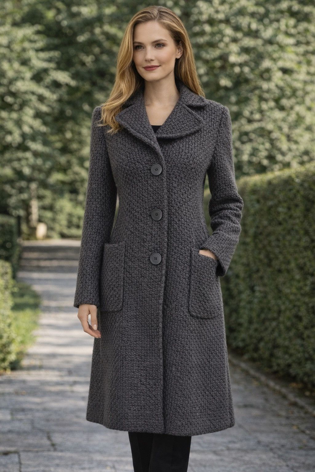 Alberta Ferretti ALBERTA Ferretti Italian Wool Textured Coat Tailored Size M / US 6-8 / IT 42-44 - 3 Thumbnail