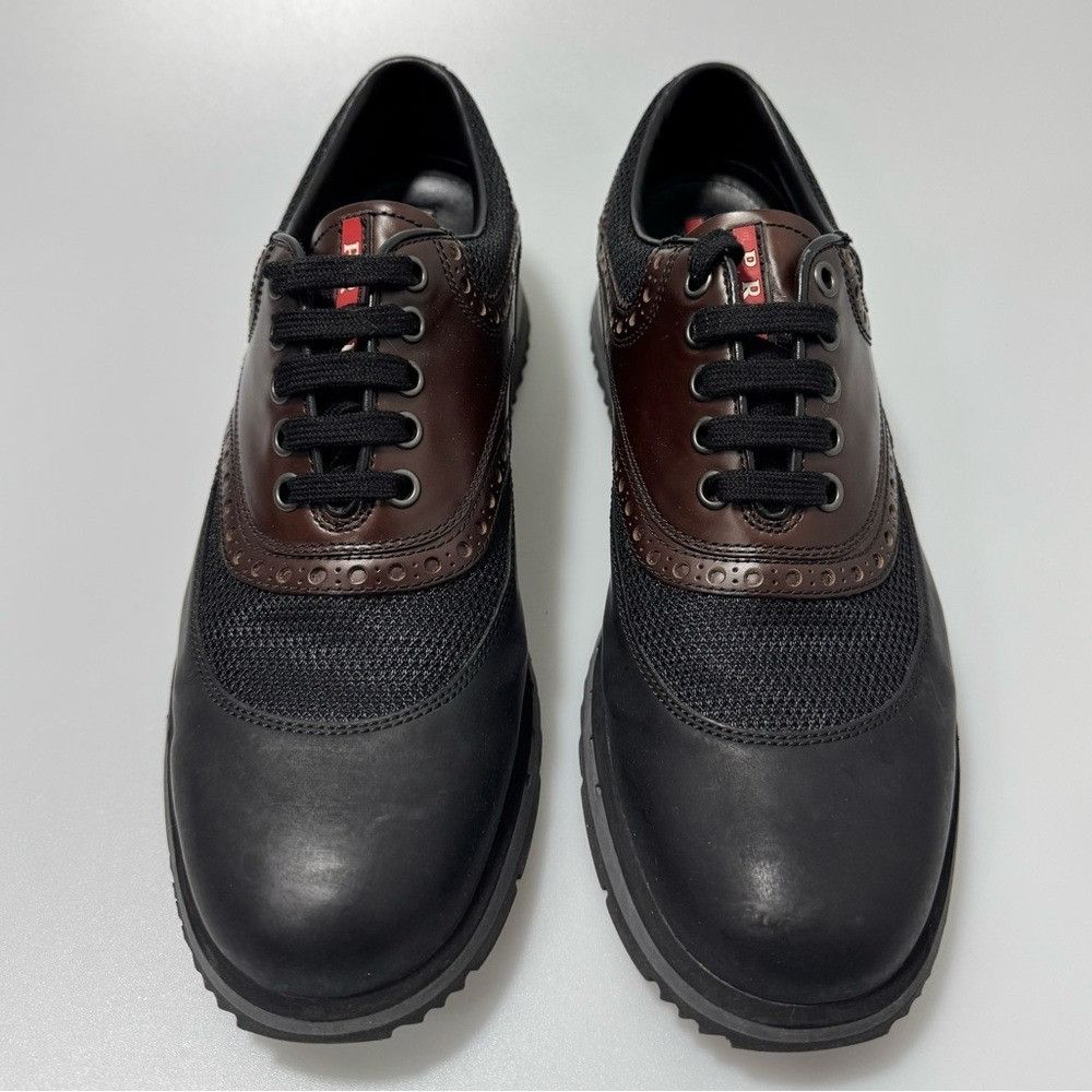 Prada Prada Sport Leather Colorblack Derby Lace-Up Sneakers Brown Size US 8.5 / EU 41-42 - 1 Thumbnail
