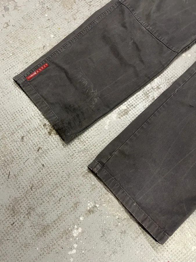 Prada × Vintage 2000s Prada Grey Linea Rossa Workwear Pants Size US 34 / EU 50 - 8 Thumbnail