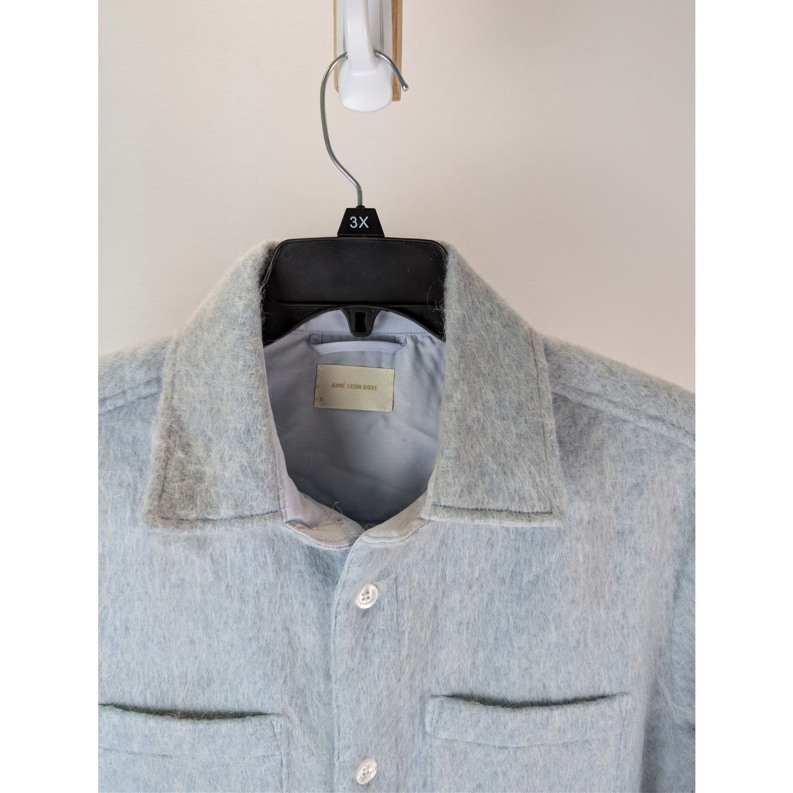 Aime Leon Dore o1rshd1 Long Sleeve Mohair Button up Shirt in Skywriting Size US S / EU 44-46 / 1 - 7 Thumbnail