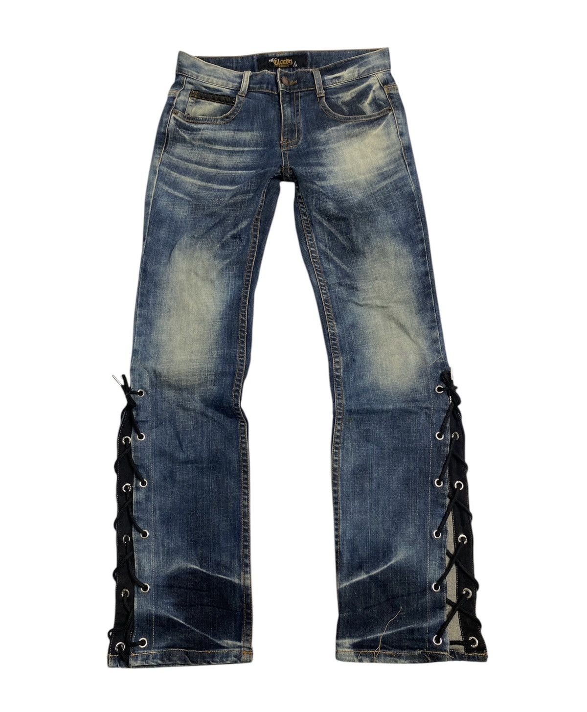 Japanese Brand Lace up flare clouds72 jeans ifsixwasnine lgb style Size US 32 / EU 48 - 2 Thumbnail