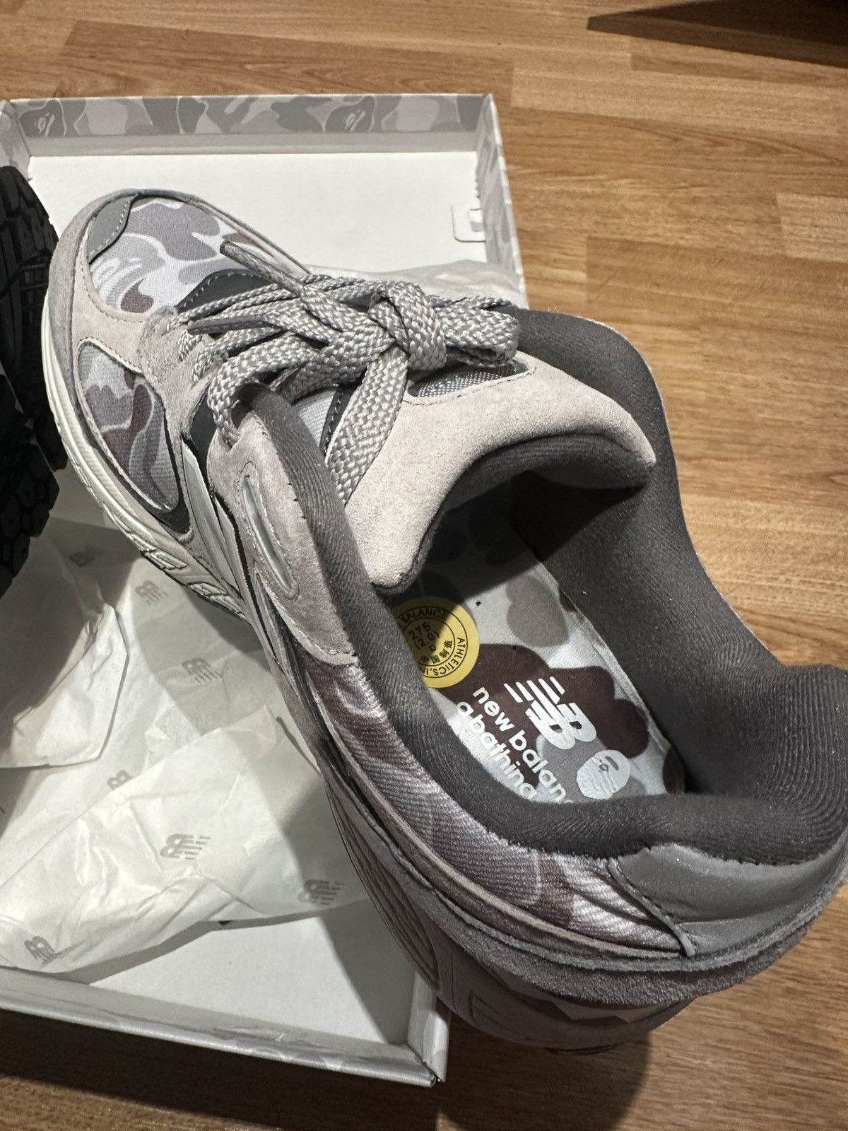 Bape × New Balance BAPE x New Balance 2002R Grey Camo Size Mens UK 9 M2002RBG Size US 9.5 / EU 42-43 - 11 Thumbnail