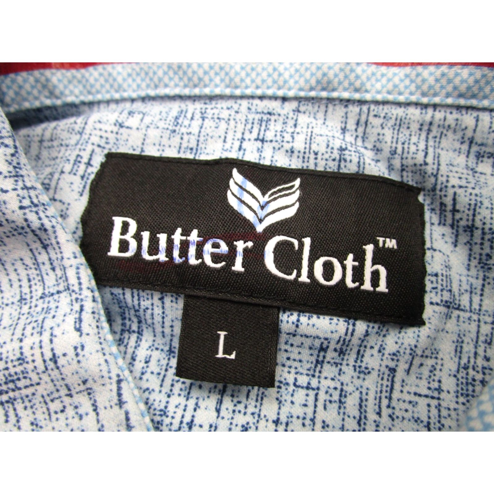 Vintage Buttercloth Shirt Mens Large Blue Slim Preppy Stretch Cotton Button-Up, Long Sleeve, Regular Size, Casual Workwear, Preppy Theme, Mens Size US L / EU 52-54 / 3 - 4 Thumbnail