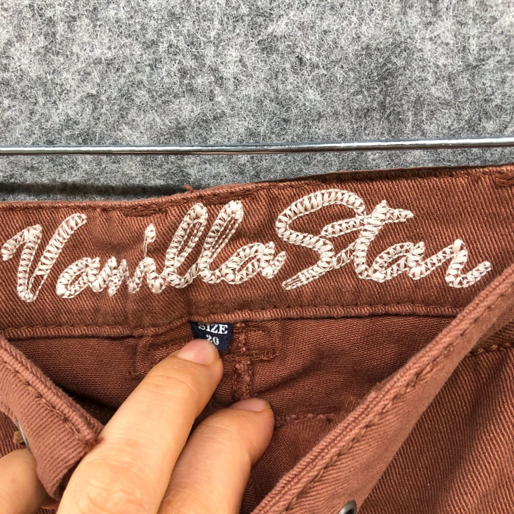 Vintage VINTAGE Vanilla Star Plus Size 20 Brown Crop Skinny Chino Pants Lace Up Bohemian Womens Size 42" / US 20 - 7 Thumbnail