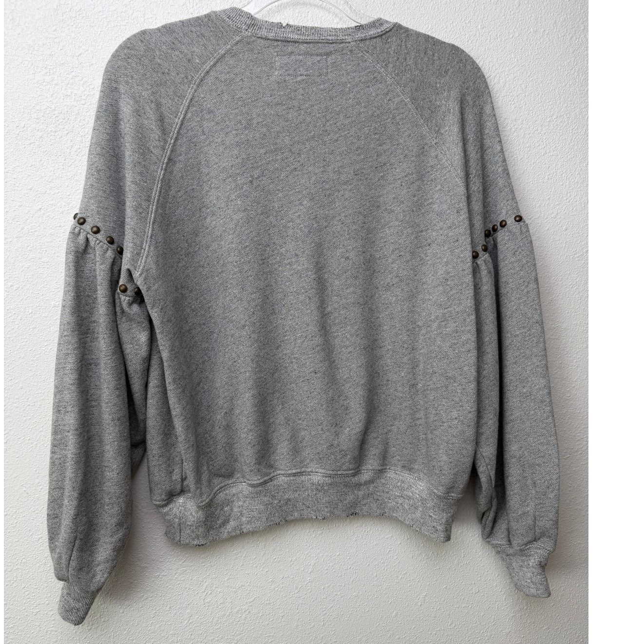 THE GREAT The Great Studded Balloon Sleeve Gray Sweater Size 1 Small Size S / US 4 / IT 40 - 6 Thumbnail