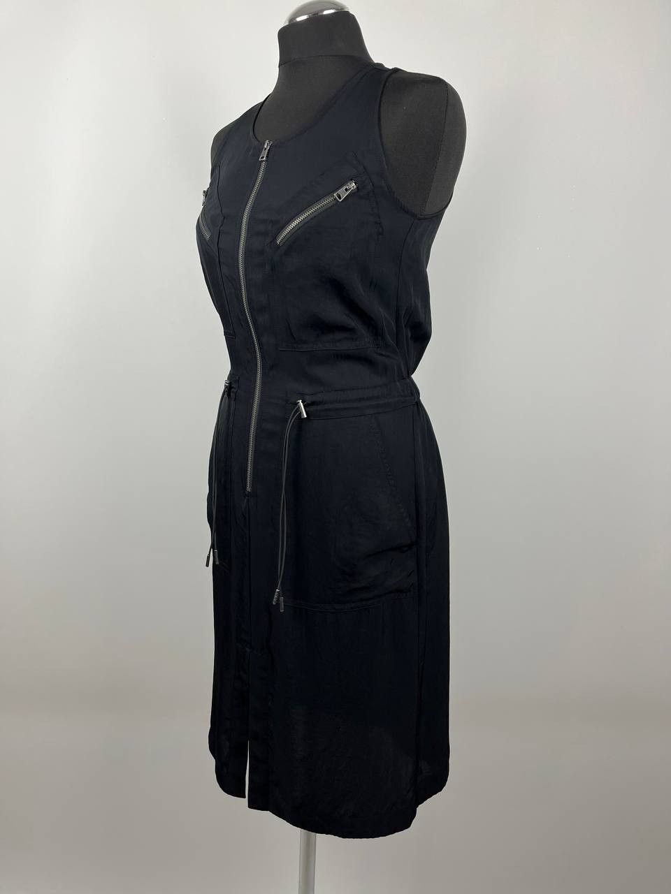 Allsaints AllSaints Vola Black Triacetate Utility Zip Midi Cargo Dress Size XS / US 0-2 / IT 36-38 - 2 Thumbnail