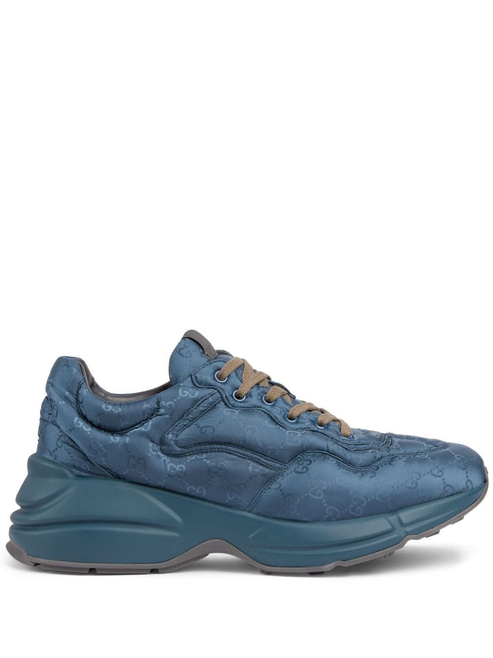 Gucci o1mt1gz0225 GG Rhyton Low-Top Sneakers in Blue Size US 6 / EU 39 - 1 Thumbnail