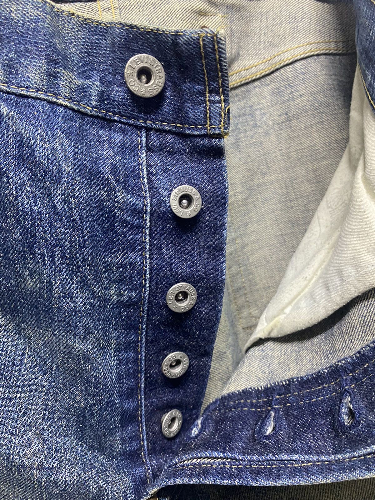 Levi's Levis BE 502 Button J22 Selvedge Distressed Denim Jeans Size US 34 / EU 50 - 15 Thumbnail