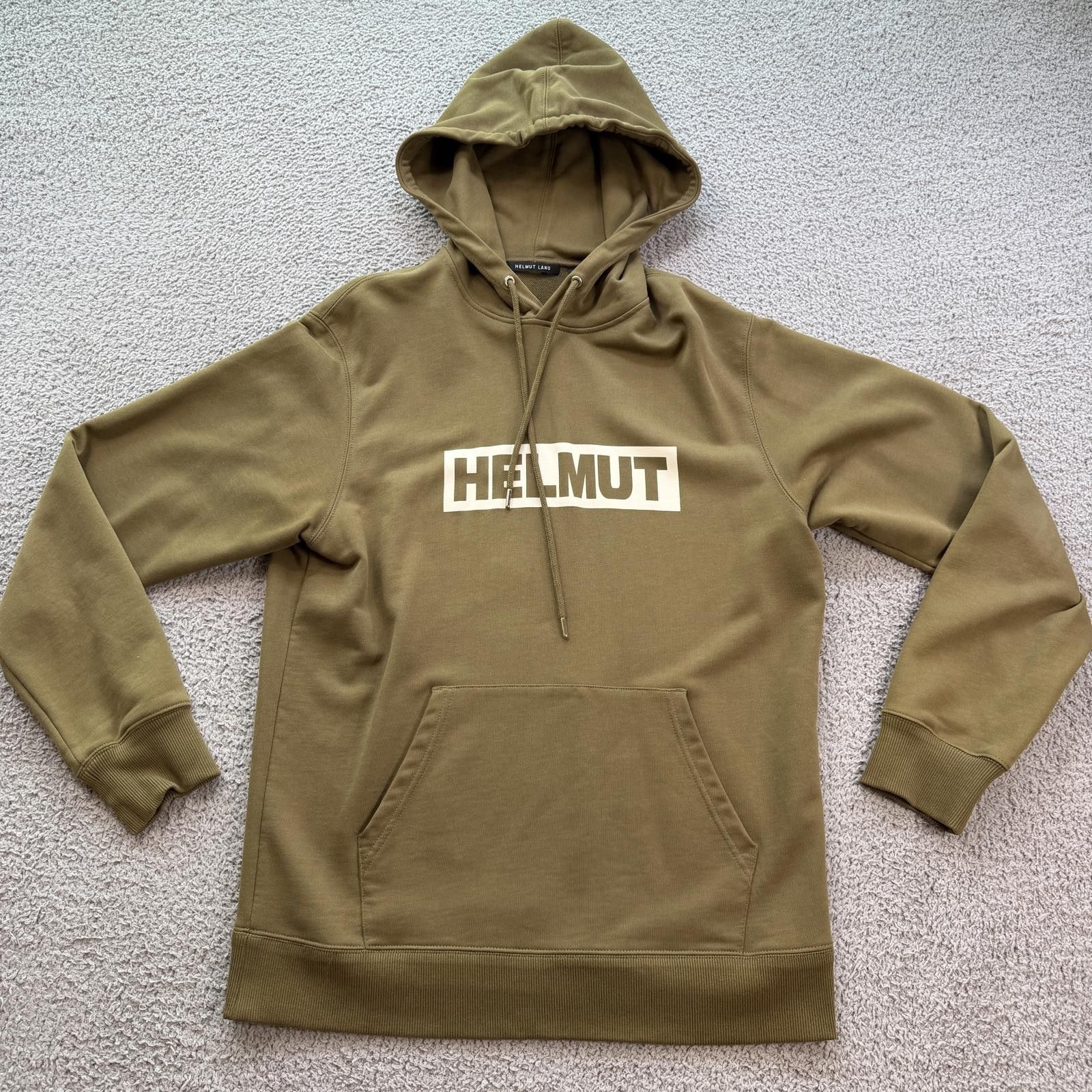 Helmut Lang Helmut Lang Hoodie Mens M Olive Logo Pullover Designer Size US M / EU 48-50 / 2 - 1 Thumbnail