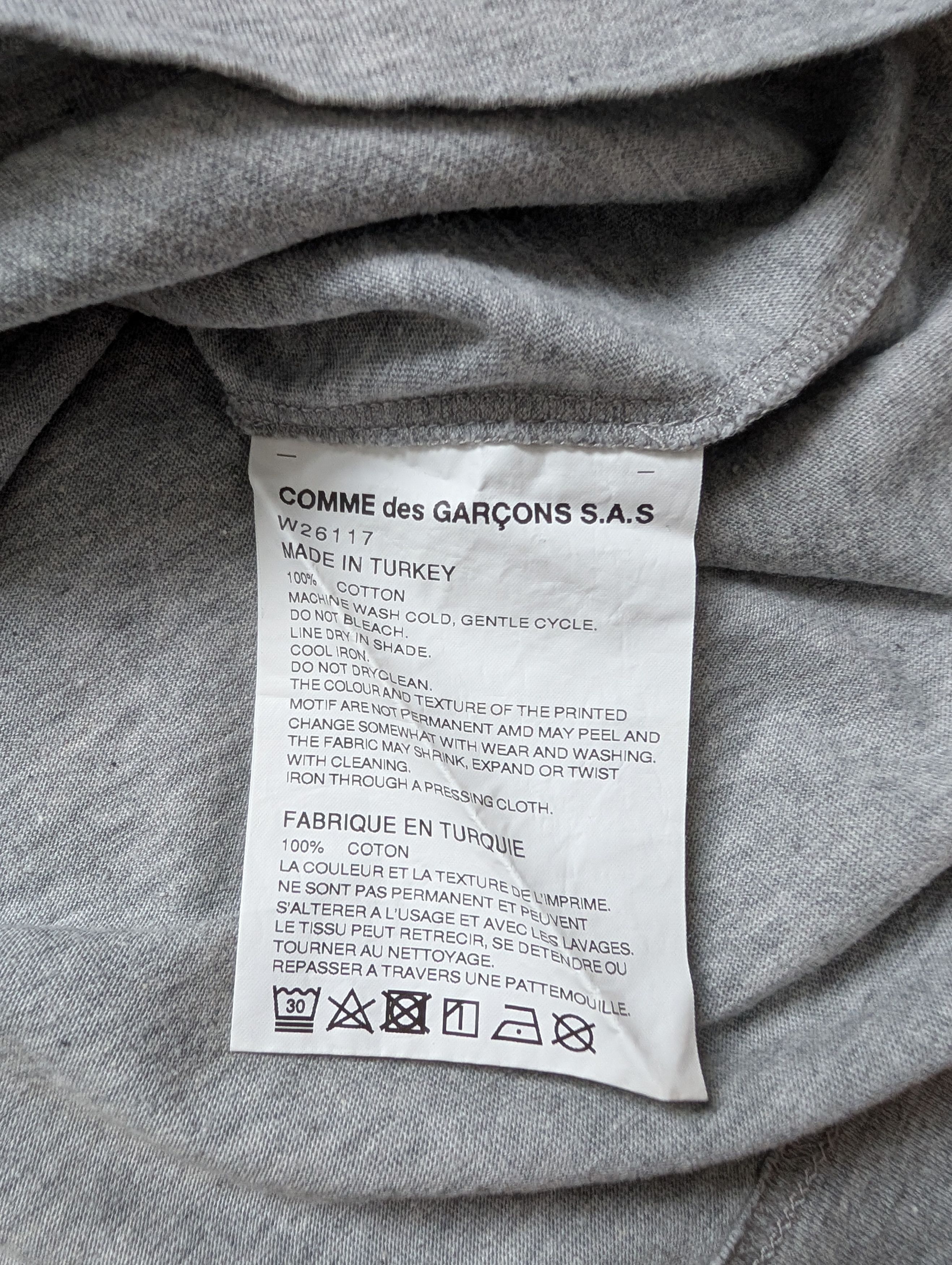 Comme des Garcons Comme des Garçons PLAY Grey Cotton T-Shirt Size US S / EU 44-46 / 1 - 9 Thumbnail