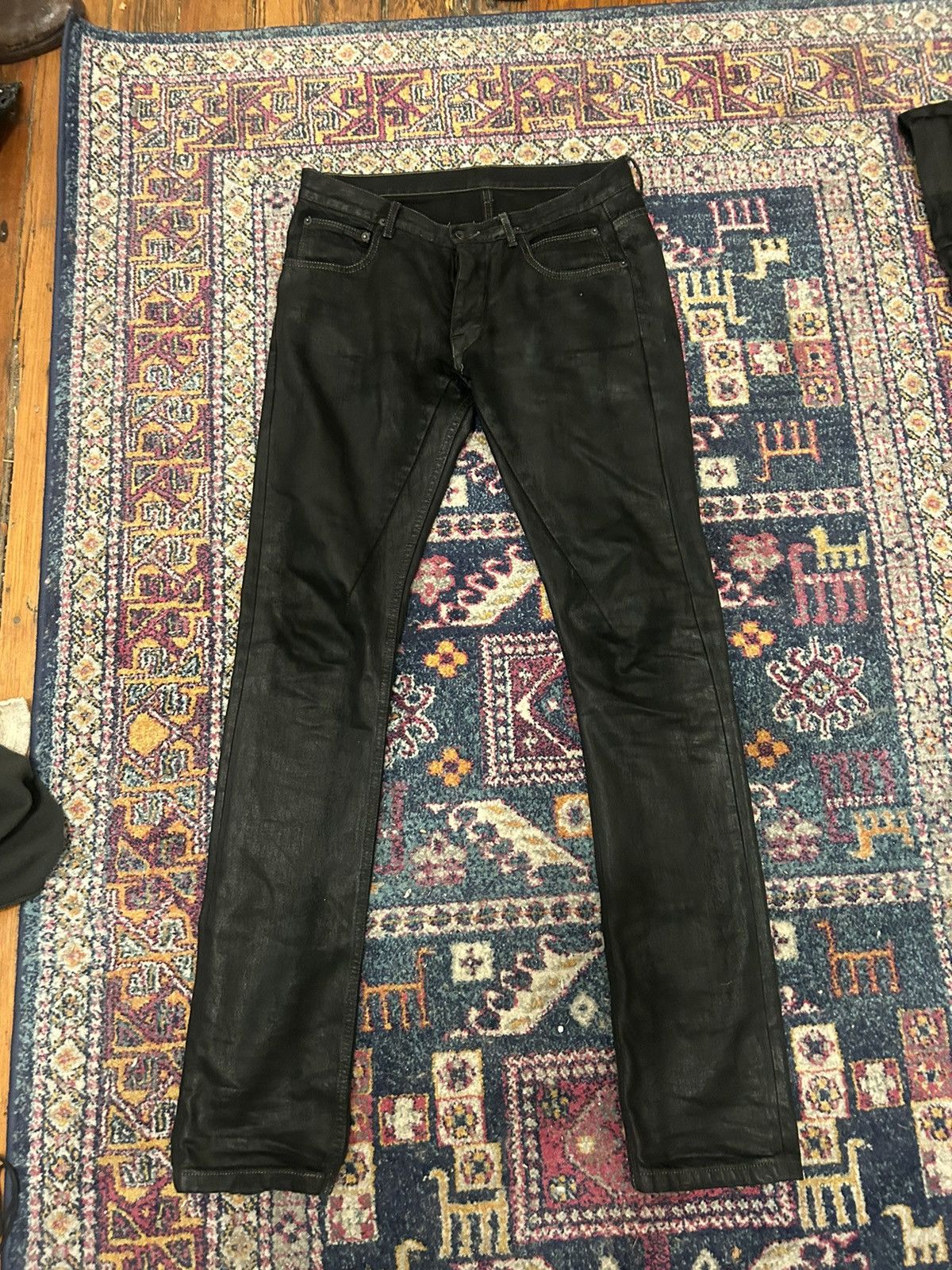 Rick Owens Rick Owens Black Waxed Detroits 2013 nyc edition Size US 30 / EU 46 - 1 Thumbnail