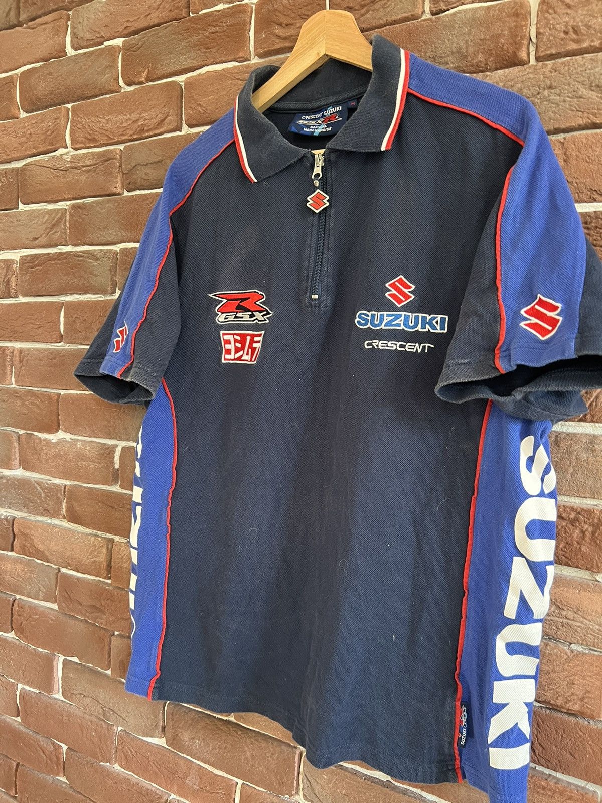 Vintage Rare Vintage Suzuki Crescent 1/4 Zip Tshirt Hype Racing Size US M / EU 48-50 / 2 - 3 Thumbnail