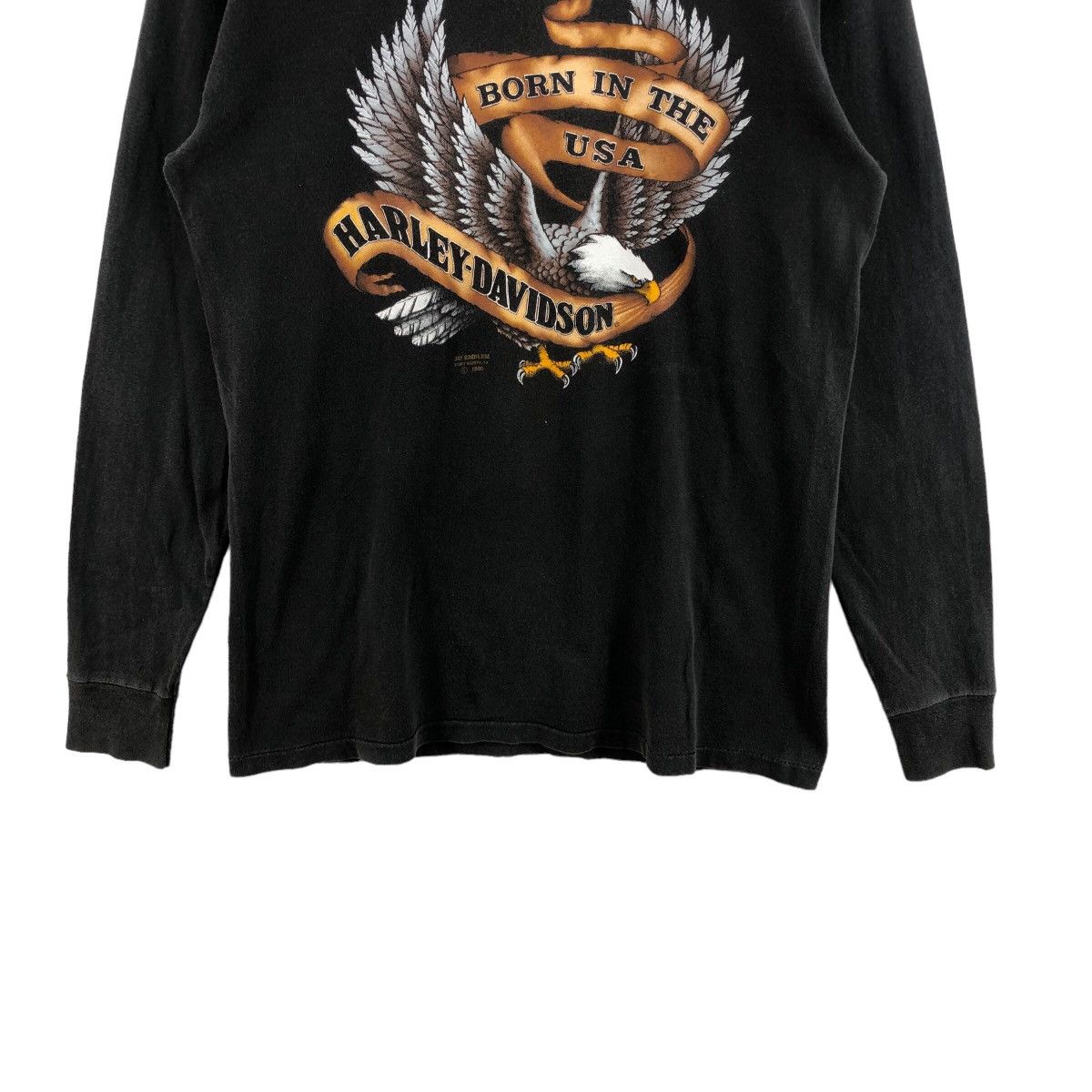 Pick!! Vtg 1990 HARLEY DAVIDSON 3D EMBLEM Long Sleeve TShirt