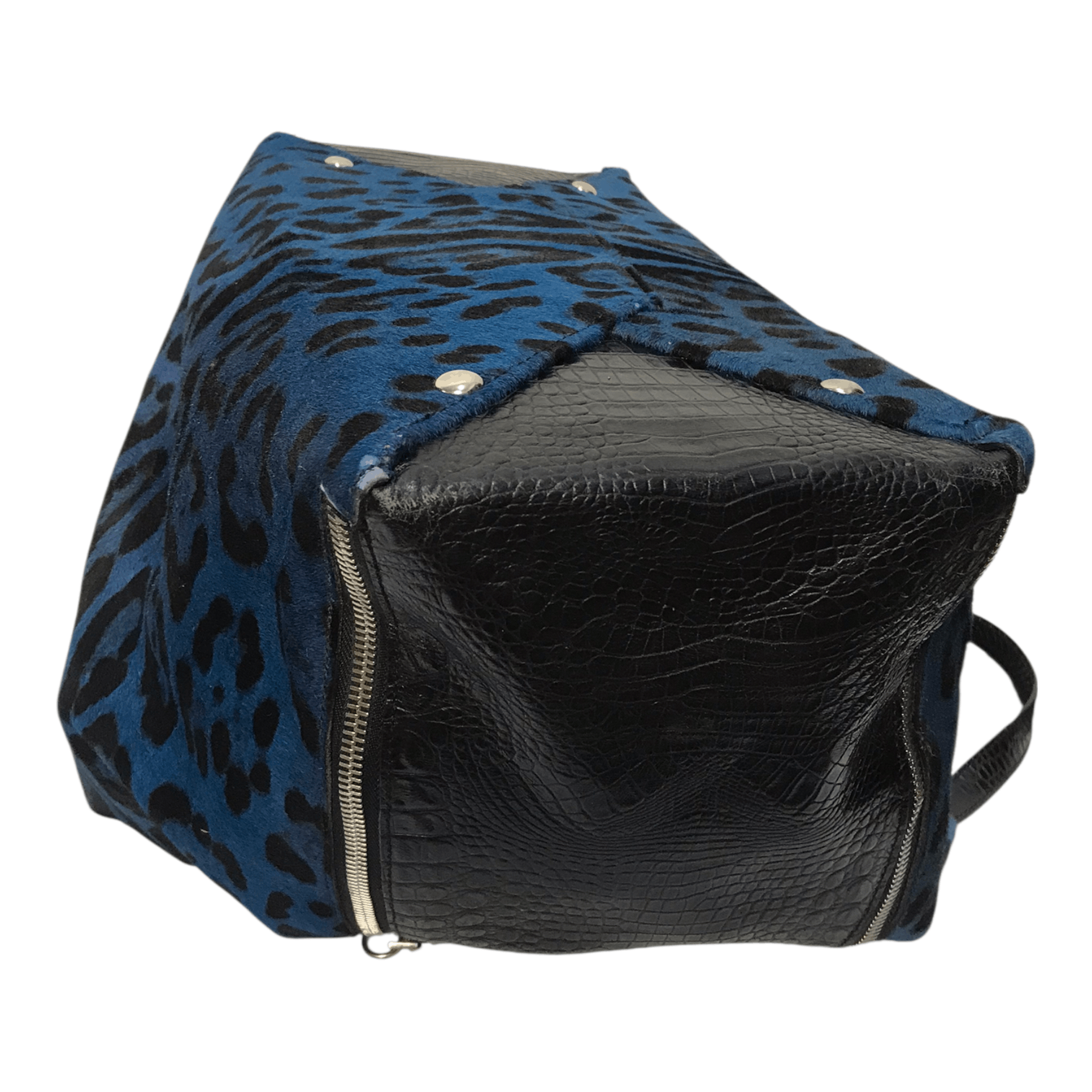 Genuine Leather enrico Pucci Crocodile With Leopard Fur Leather HandBag Size ONE SIZE - 8 Thumbnail