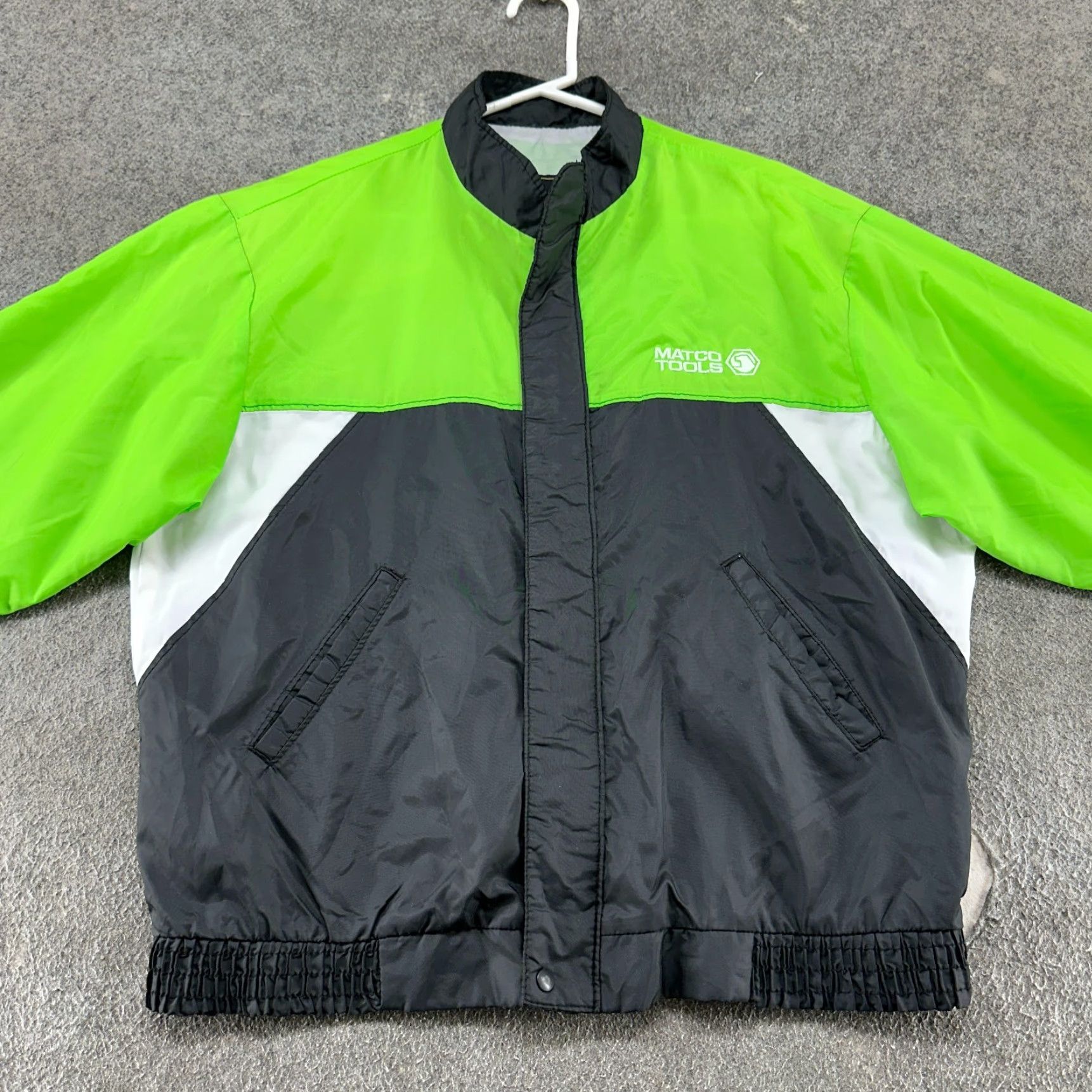 Vintage VINTAGE Girard Matco Tools Jacket Mens M Green Black Windbreaker Lined Nylon Taped Seam Full Zip Hooded 90s Mens Size US M / EU 48-50 / 2 - 3 Thumbnail