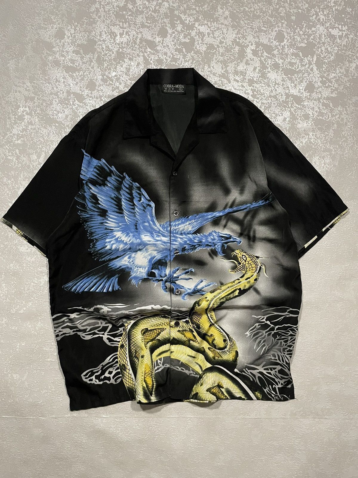 Japanese Brand Vintage Eagle vs Snake Ed Hardy Style Overprint Shirt Button Size US XL / EU 56 / 4 - 1 Thumbnail