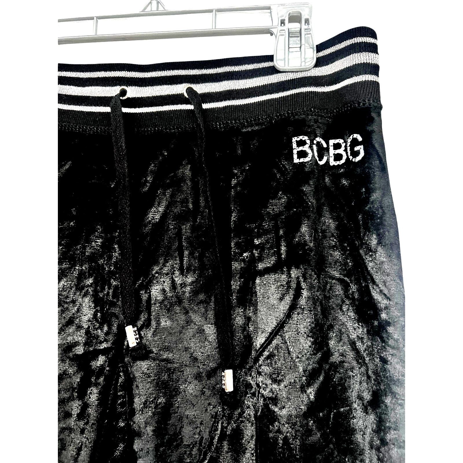 Bcbgmaxazria BCBG Black Bling Tracksuit Zip Hoodie Jacket M Crop Pants L Size M / US 6-8 / IT 42-44 - 7 Thumbnail
