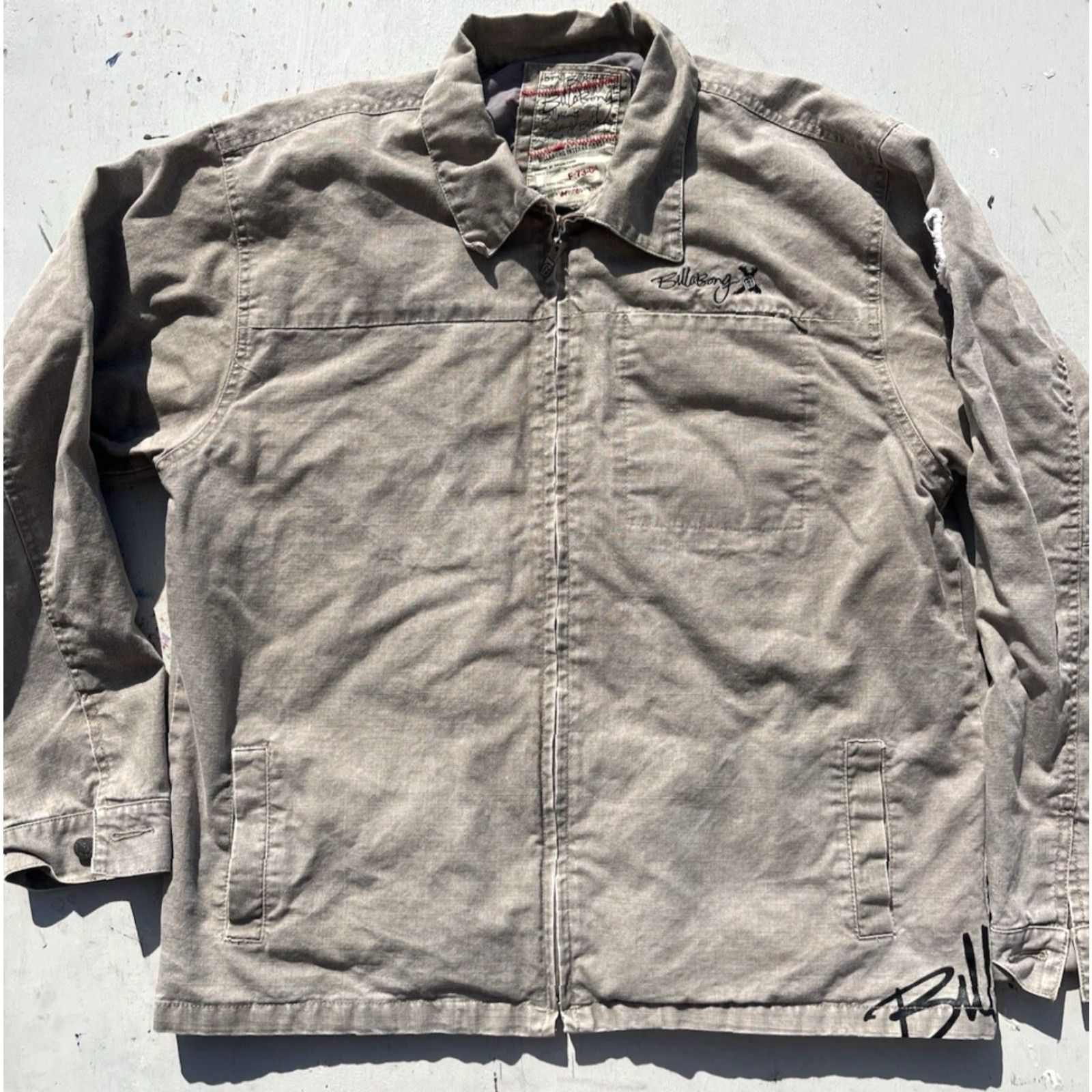 Billabong Billabong Jacket Beige Solid L Utility Zip Patches Surf Aussie Spell-Out Mens Jacket Size US L / EU 52-54 / 3 - 3 Thumbnail