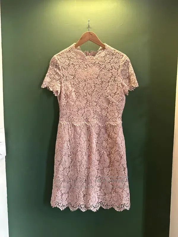 Valentino Valentino Classic pink lace short sleeve dress Size L / US 10 / IT 46 - 3 Thumbnail