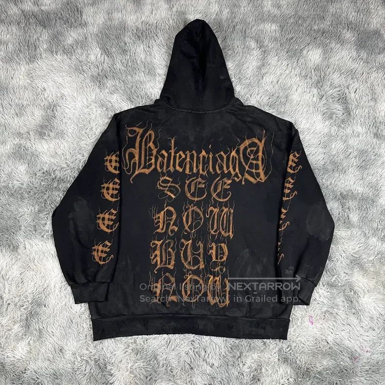 Balenciaga Balenciaga Buddha Letter Logo Zip-Up Hoodie with Tie-Dye a Size US XL / EU 56 / 4 - 2 Thumbnail