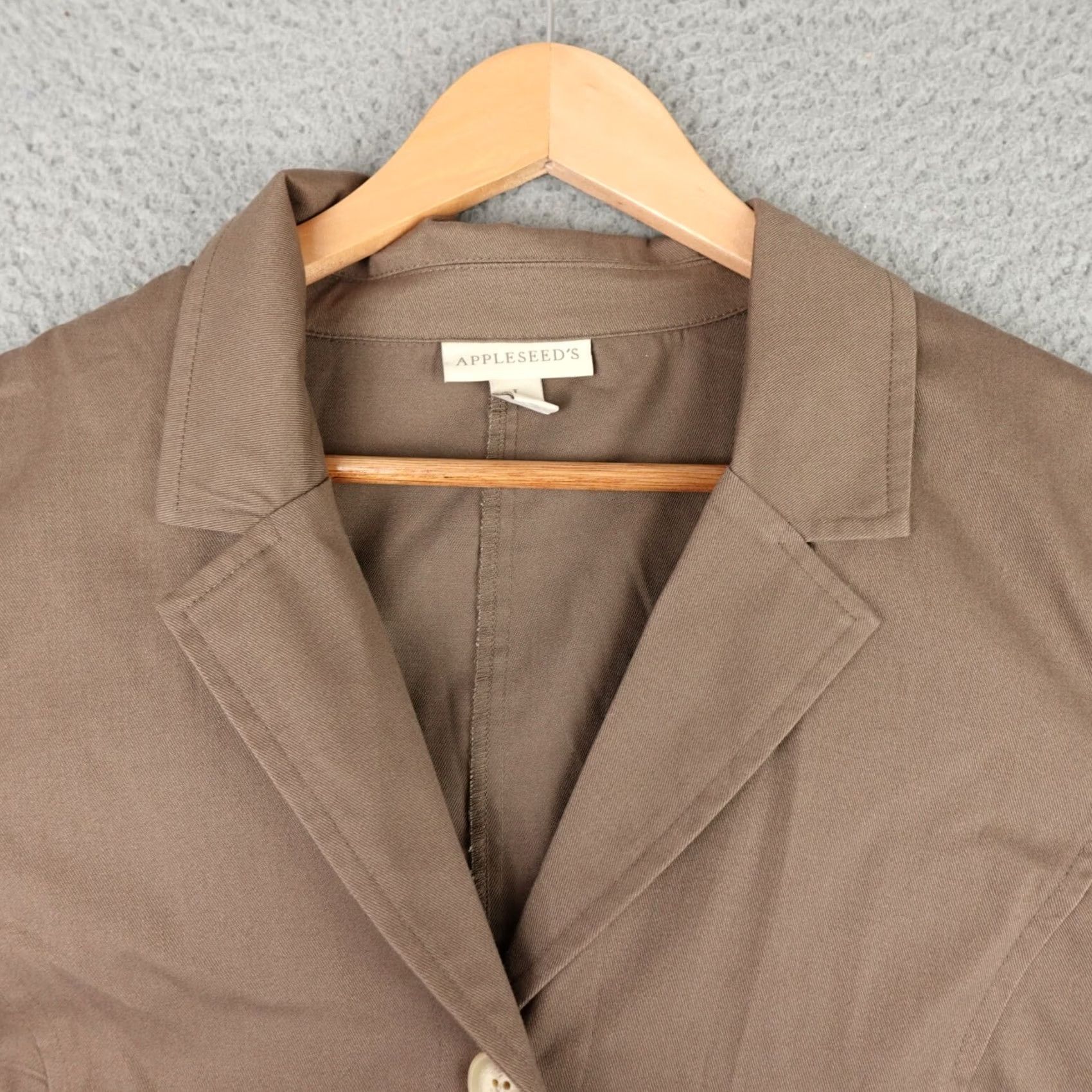 Vintage Appleseed's Womens Large Brown Button Up Blazer Jacket Pockets Preppy Size L / US 10 / IT 46 - 5 Thumbnail