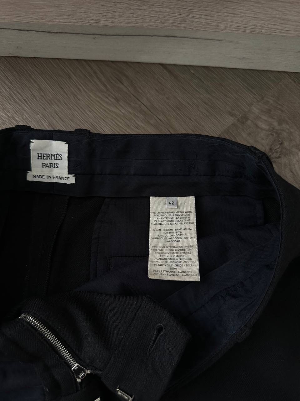 Hermes × Vintage Vintage Hermes Paris Wool Black Stretch Women’s Pants Size 28" / US 6 / IT 42 - 11 Thumbnail